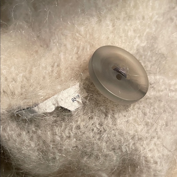 J. Crew Gray and Cream Mohair Blend Argyle 5 Button Down Cardigan - Picture 8 of 9